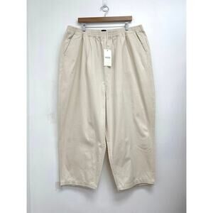 ESBY Carly Organic Cotton Twill Pull On Elastic Waist Crop Pant Natural Plus 4X